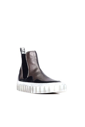 Bueno Shoes Gümüş Deri Kadın Spor Bot 01wr8601
