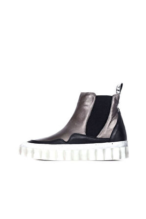Bueno Shoes Gümüş Deri Kadın Spor Bot 01wr8601