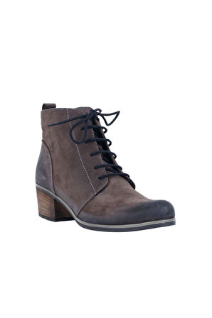 Bueno Shoes Kahverengi Nubuk Kadın Topuklu Bot 01wp5608