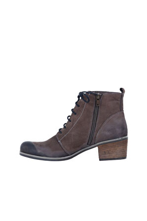 Bueno Shoes Kahverengi Nubuk Kadın Topuklu Bot 01wp5608