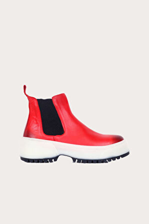 Bueno Shoes Kırmızı Deri Kadın Spor Bot 01wr4701