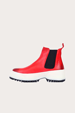 Bueno Shoes Kırmızı Deri Kadın Spor Bot 01wr4701