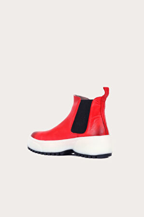 Bueno Shoes Kırmızı Deri Kadın Spor Bot 01wr4701