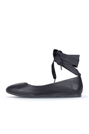 Bueno Shoes Siyah Deri Kadın Düz Sandalet 01wj2141