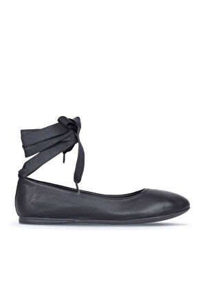 Bueno Shoes Siyah Deri Kadın Düz Sandalet 01wj2141