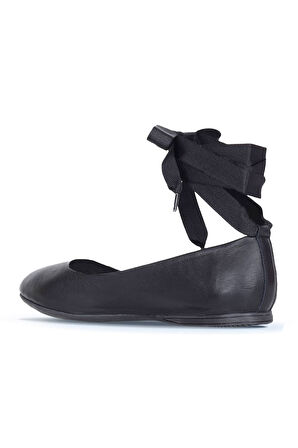 Bueno Shoes Siyah Deri Kadın Düz Sandalet 01wj2141