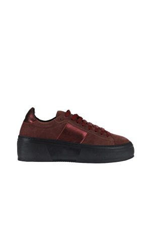 Bueno Shoes Bordo Süet Kadın Dolgu Topuklu Ayakkabı 01wr3504