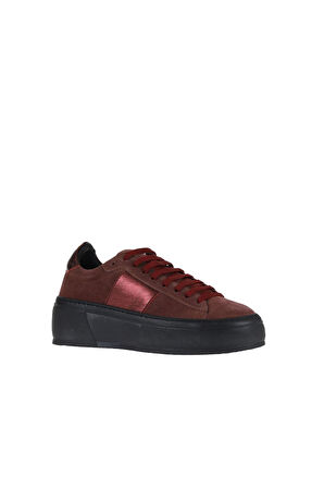 Bueno Shoes Bordo Süet Kadın Dolgu Topuklu Ayakkabı 01wr3504