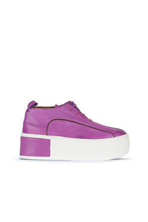 Bueno Shoes Lila Deri Kadın Dolgu Topuklu Ayakkabı 01ws7001