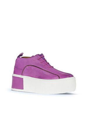 Bueno Shoes Lila Deri Kadın Dolgu Topuklu Ayakkabı 01ws7001