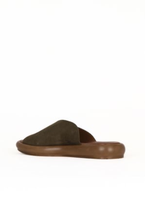 Bueno Shoes Haki Alf Süet Kadın Düz Terlik 01we3104