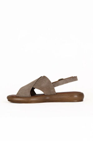 Bueno Shoes Kum Alf Süet Kadın Düz Sandalet 01we3103