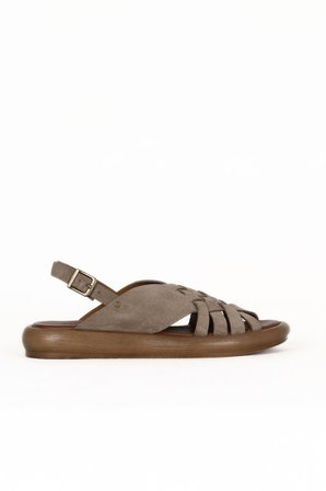 Bueno Shoes Kum Alf Süet Kadın Düz Sandalet 01we3102