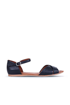Bueno Shoes Siyah Deri Kadın Düz Sandalet 01wl1217