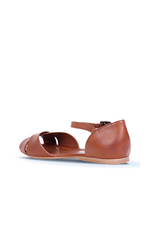 Bueno Shoes Kahverengi Deri Kadın Düz Sandalet 01wl1217
