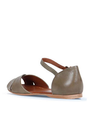 Bueno Shoes Yeşil Deri Kadın Düz Sandalet 01wl1217