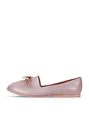 Bueno Shoes Gri Deri Kadın Babet 01wl1237