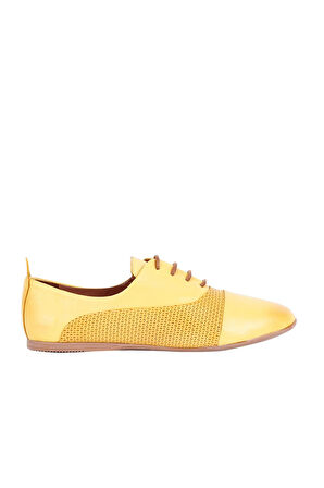 Bueno Shoes Sarı Deri Kadın Babet 01wl1247