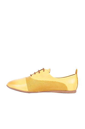 Bueno Shoes Sarı Deri Kadın Babet 01wl1247