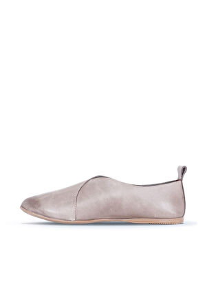 Bueno Shoes Gri Deri Kadın Babet 01wn0702