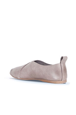 Bueno Shoes Gri Deri Kadın Babet 01wn0702
