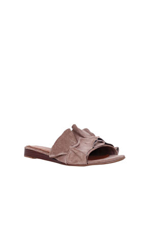 Bueno Shoes Vizon Süet Kadın Düz Terlik 01wn1908