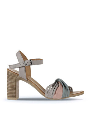 Bueno Shoes Mavi Deri Kadın Topuklu Sandalet 01wn4302