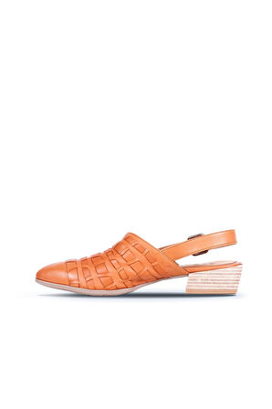 Bueno Shoes Taba Deri Kadın Topuklu Sandalet 01wq2605