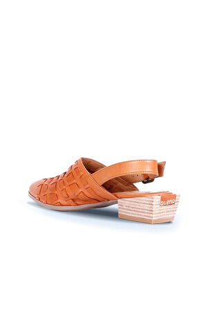 Bueno Shoes Taba Deri Kadın Topuklu Sandalet 01wq2605