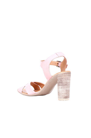 Bueno Shoes Pudra Deri Kadın Topuklu Sandalet 01wq4202
