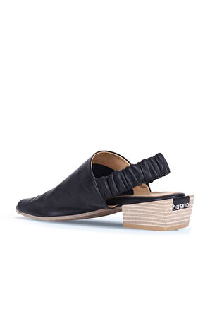Bueno Shoes Siyah Deri Kadın Topuklu Sandalet 01ws7503