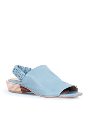Bueno Shoes Mavi Deri Kadın Topuklu Sandalet 01ws7503