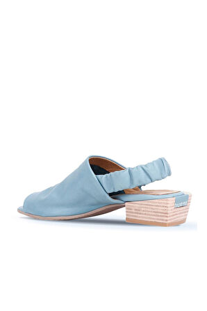 Bueno Shoes Mavi Deri Kadın Topuklu Sandalet 01ws7503