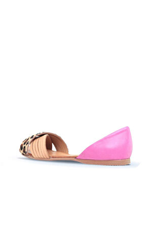 Bueno Shoes Bej Fuşya Deri Kadın Sandalet 01wj2122