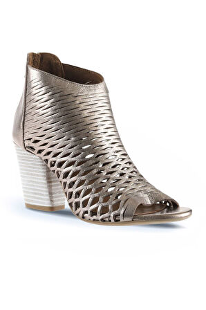 Bueno Shoes Vizon Bej Deri Kadın Topuklu Sandalet 01wl3700