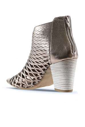 Bueno Shoes Vizon Bej Deri Kadın Topuklu Sandalet 01wl3700