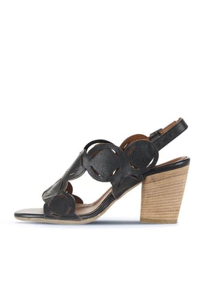 Bueno Shoes Siyah Khv-bej Deri Kadın Topuklu Sandalet 01wq2902
