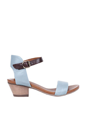 Bueno Shoes Mavi Deri Kadın Topuklu Sandalet 01wj1802