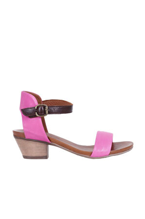 Bueno Shoes Fuşya Deri Kadın Topuklu Sandalet 01wj1802