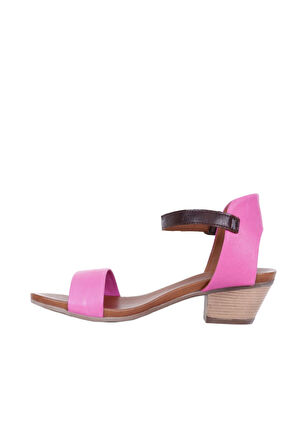 Bueno Shoes Fuşya Deri Kadın Topuklu Sandalet 01wj1802