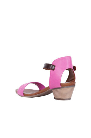 Bueno Shoes Fuşya Deri Kadın Topuklu Sandalet 01wj1802