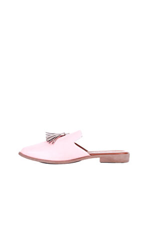 Bueno Shoes Pudra Vizon Deri Kadın Düz Terlik 01wn0111