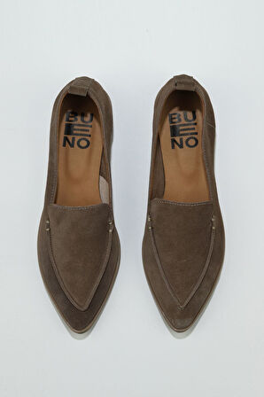 Bueno Shoes Vizon Açık Süet Kadın Düz Babet 01wn0128