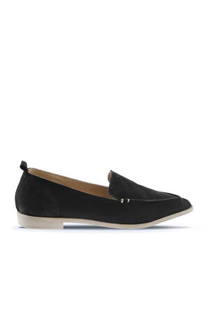 Bueno Shoes Siyah Süet Kadın Düz Babet 01wn0128