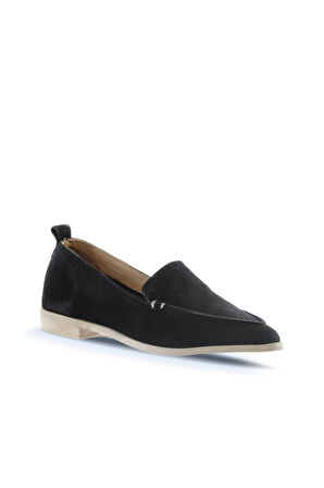 Bueno Shoes Siyah Süet Kadın Düz Babet 01wn0128