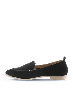Bueno Shoes Siyah Süet Kadın Düz Babet 01wn0128