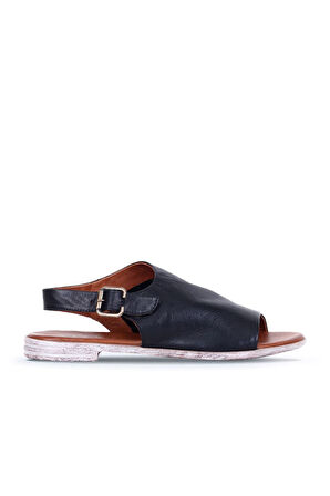 Bueno Shoes Siyah Deri Kadın Sandalet 01wn5000