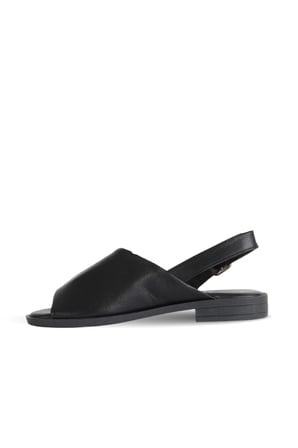 Bueno Shoes Siyah Deri Kadın Düz Sandalet 01we2804