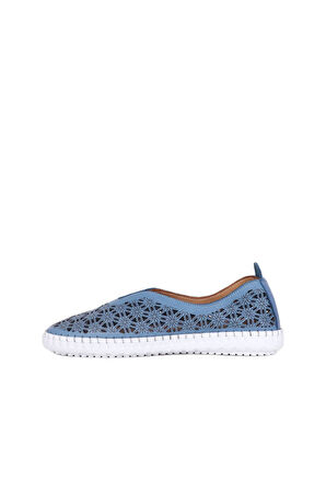 Bueno Shoes Mavi Deri Kadın Günlük Ayakkabı 01wn9605