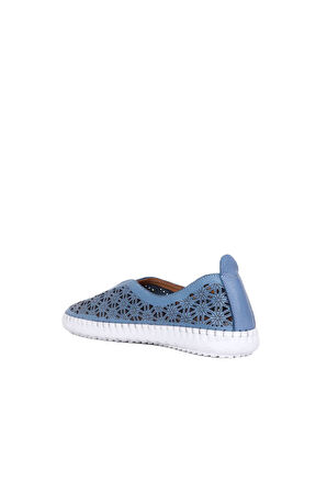 Bueno Shoes Mavi Deri Kadın Günlük Ayakkabı 01wn9605